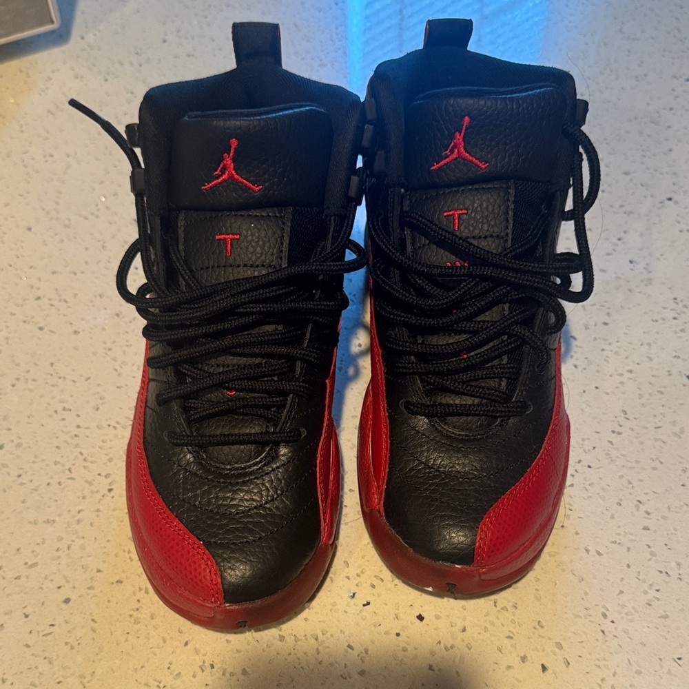 Jordan Kids Black and Red High-Top Sneakers